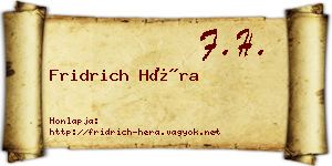 Fridrich Héra névjegykártya